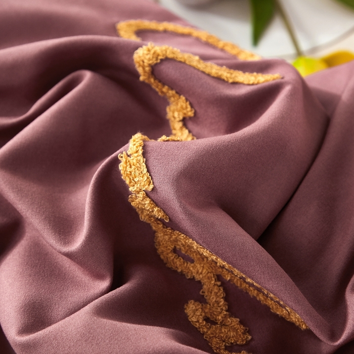 91家纺网 家纺一手货源 找家纺 啊雅家居 2026新款A类水洗棉贝壳边毛巾绣四件套 时尚酱