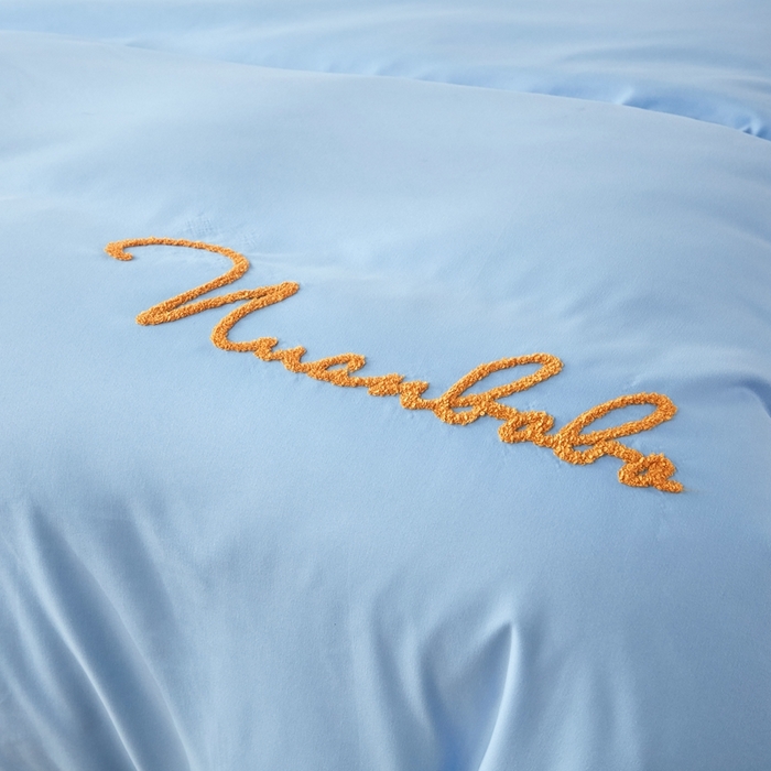 91家纺网 家纺一手货源 找家纺 啊雅家居 2026新款A类水洗棉贝壳边毛巾绣四件套 时尚天兰