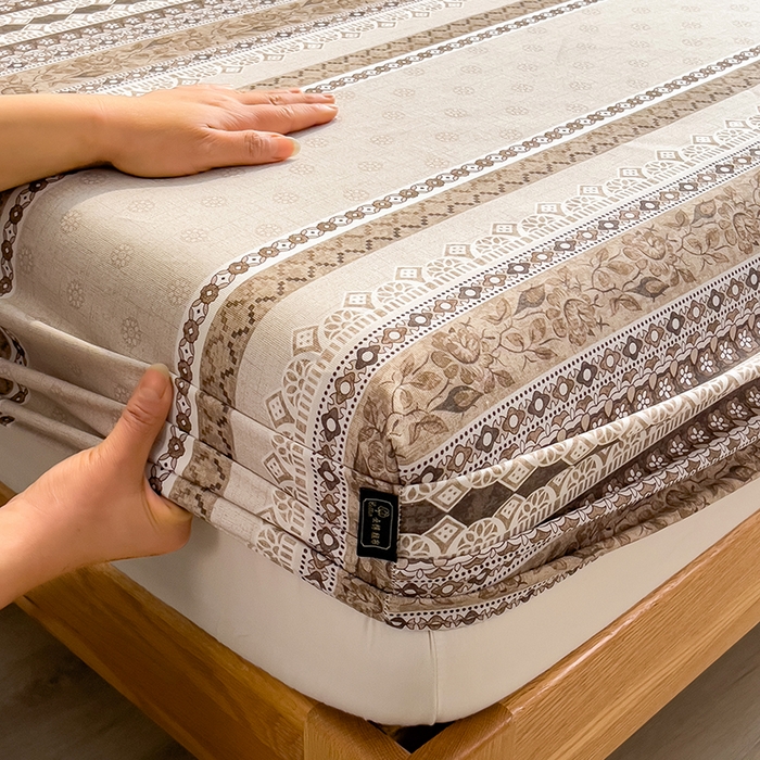 91家纺网 家纺一手货源 找家纺 芃成家纺 2026春夏新款全棉纯棉加厚老粗布单床笠床笠单件床笠三件套 古韵风情