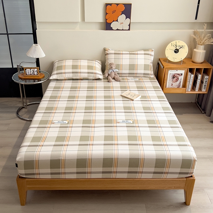 91家纺网 家纺一手货源 找家纺 芃成家纺 2026春夏新款全棉纯棉加厚老粗布单床笠床笠单件床笠三件套 冠军格