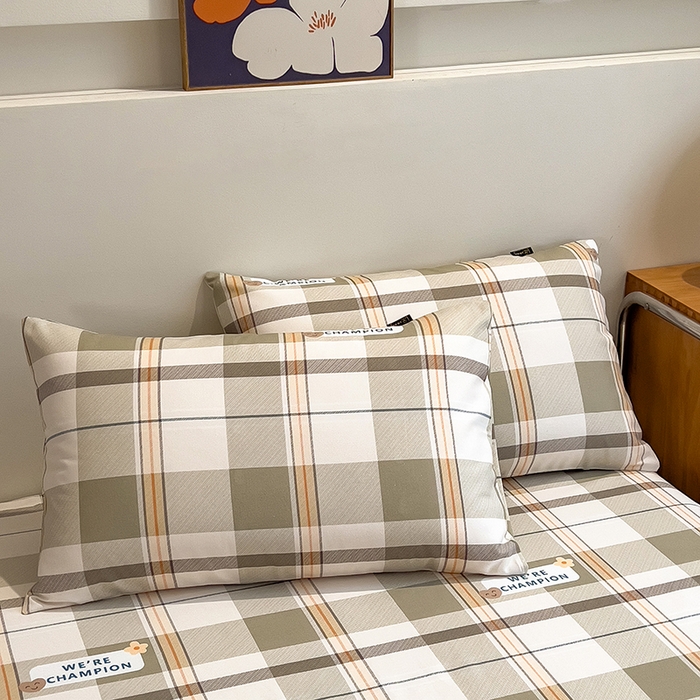 91家纺网 家纺一手货源 找家纺 芃成家纺 2026春夏新款全棉纯棉加厚老粗布单床笠床笠单件床笠三件套 冠军格