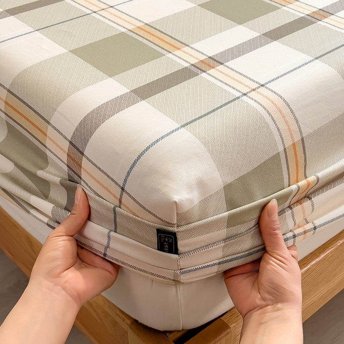 91家纺网 家纺一手货源 找家纺 芃成家纺 2026春夏新款全棉纯棉加厚老粗布单床笠床笠单件床笠三件套 冠军格