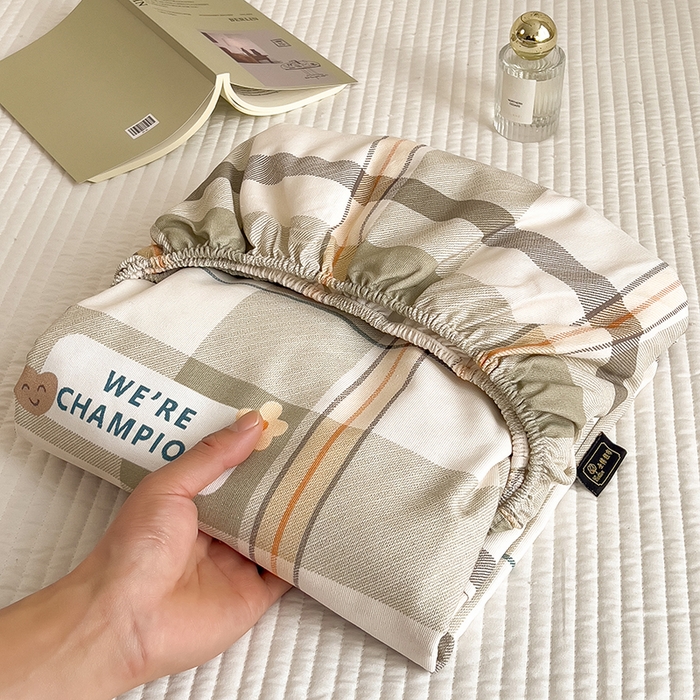 91家纺网 家纺一手货源 找家纺 芃成家纺 2026春夏新款全棉纯棉加厚老粗布单床笠床笠单件床笠三件套 冠军格