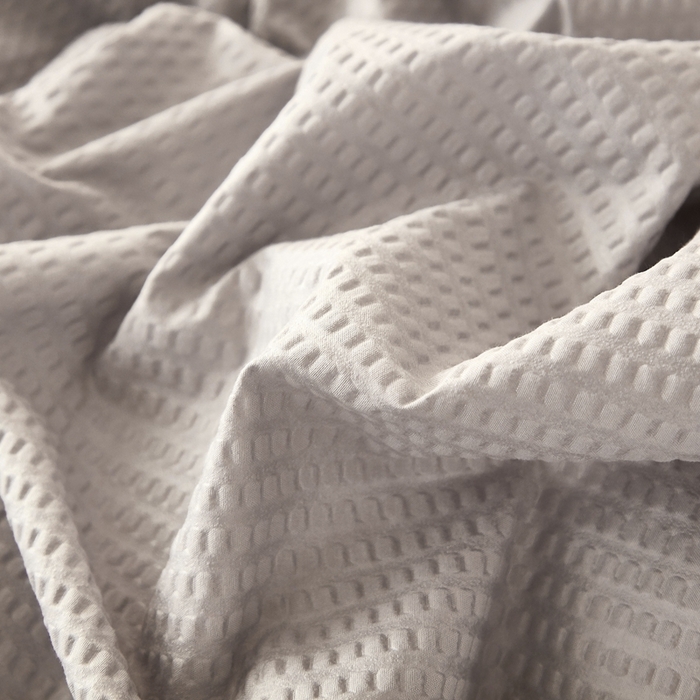 91家纺网 家纺一手货源 找家纺 啊雅家居 2026新款轻奢韩式花边华夫格四件套 梦幻灰