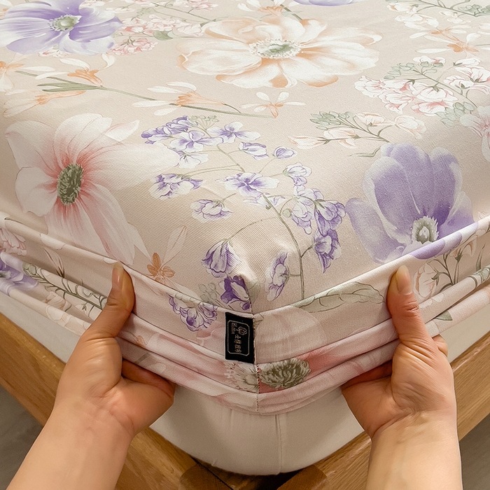 91家纺网 家纺一手货源 找家纺 芃成家纺 2026春夏新款全棉纯棉加厚老粗布单床笠床笠单件床笠三件套 花漫枝