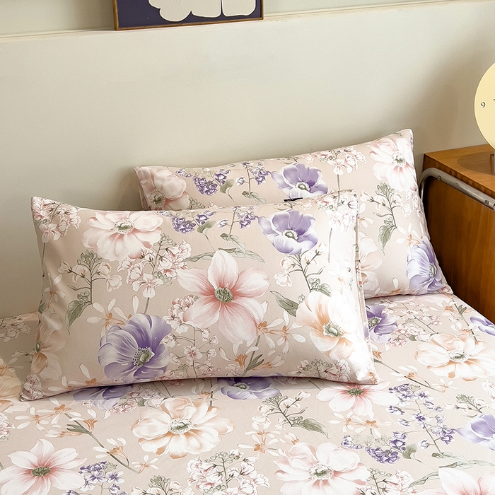 91家纺网 家纺一手货源 找家纺 芃成家纺 2026春夏新款全棉纯棉加厚老粗布单床笠床笠单件床笠三件套 花漫枝