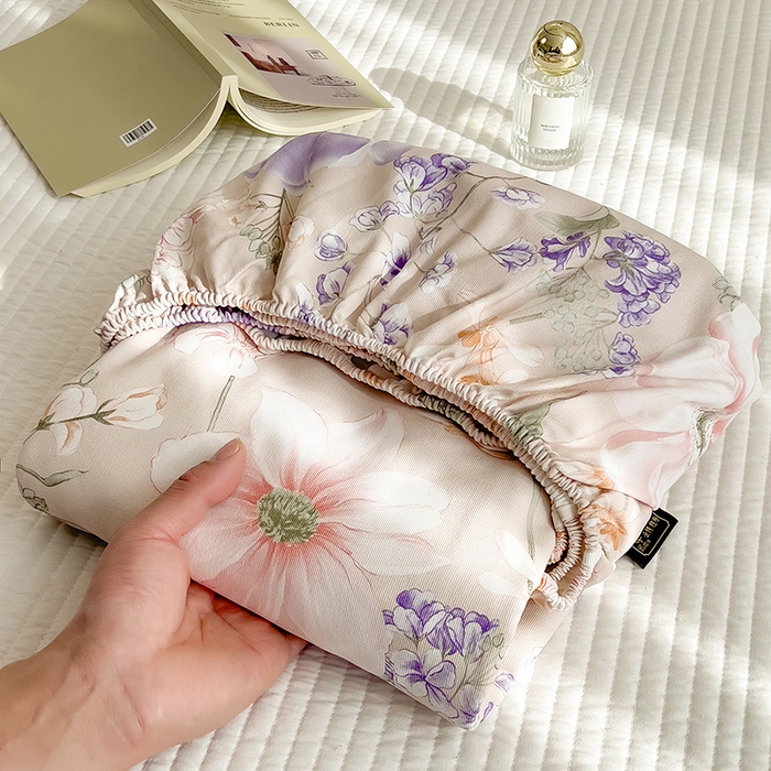 91家纺网 家纺一手货源 找家纺 芃成家纺 2026春夏新款全棉纯棉加厚老粗布单床笠床笠单件床笠三件套 花漫枝