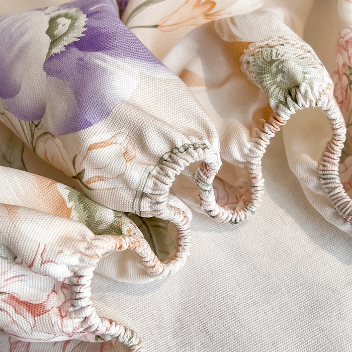 91家纺网 家纺一手货源 找家纺 芃成家纺 2026春夏新款全棉纯棉加厚老粗布单床笠床笠单件床笠三件套 花漫枝