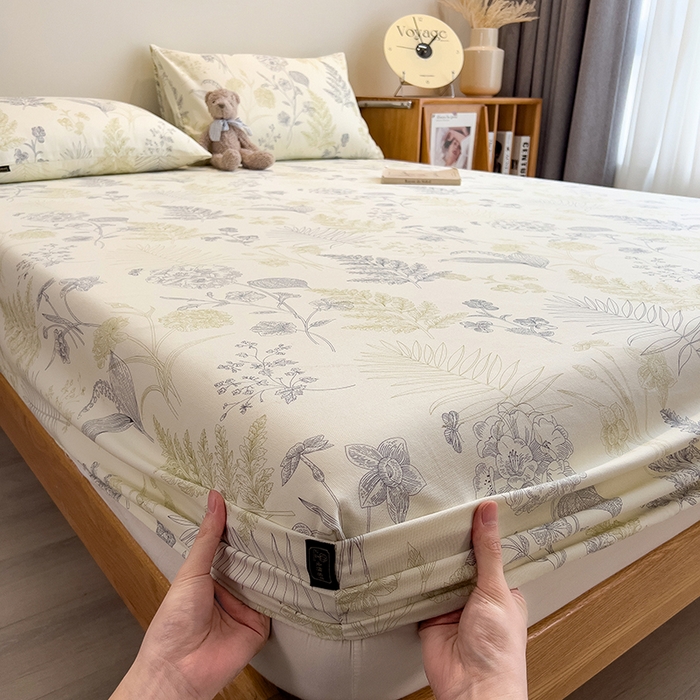 91家纺网 家纺一手货源 找家纺 芃成家纺 2026春夏新款全棉纯棉加厚老粗布单床笠床笠单件床笠三件套 锦棠春