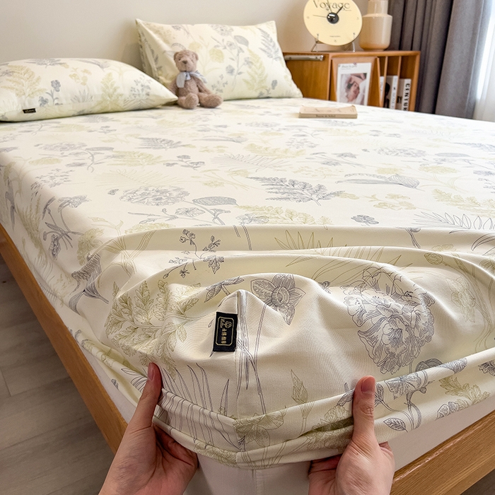 91家纺网 家纺一手货源 找家纺 芃成家纺 2026春夏新款全棉纯棉加厚老粗布单床笠床笠单件床笠三件套 锦棠春