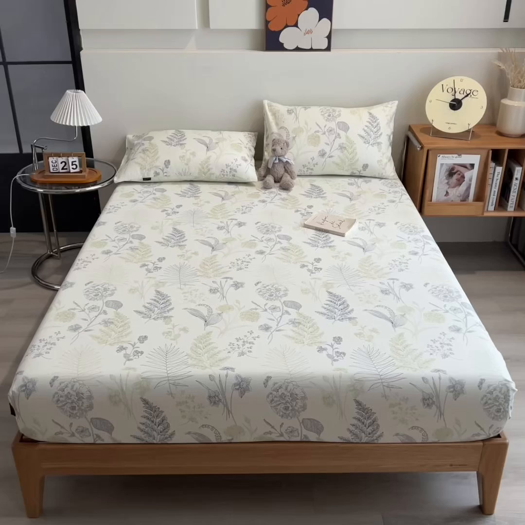 91家纺网 家纺一手货源 找家纺 芃成家纺 2026春夏新款全棉纯棉加厚老粗布单床笠床笠单件床笠三件套 锦棠春