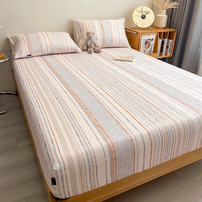 91家纺网 家纺一手货源 找家纺 芃成家纺 2026春夏新款全棉纯棉加厚老粗布单床笠床笠单件床笠三件套 流金芒