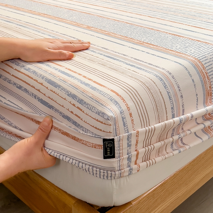 91家纺网 家纺一手货源 找家纺 芃成家纺 2026春夏新款全棉纯棉加厚老粗布单床笠床笠单件床笠三件套 流金芒