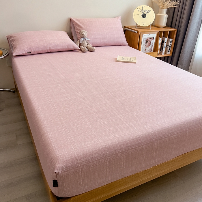 91家纺网 家纺一手货源 找家纺 芃成家纺 2026春夏新款全棉纯棉加厚老粗布单床笠床笠单件床笠三件套 裸粉