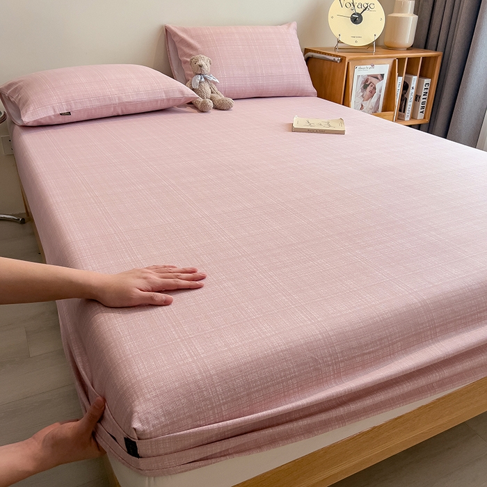 91家纺网 家纺一手货源 找家纺 芃成家纺 2026春夏新款全棉纯棉加厚老粗布单床笠床笠单件床笠三件套 裸粉