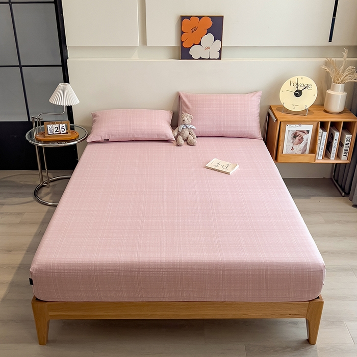 91家纺网 家纺一手货源 找家纺 芃成家纺 2026春夏新款全棉纯棉加厚老粗布单床笠床笠单件床笠三件套 裸粉