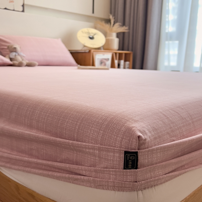 91家纺网 家纺一手货源 找家纺 芃成家纺 2026春夏新款全棉纯棉加厚老粗布单床笠床笠单件床笠三件套 裸粉