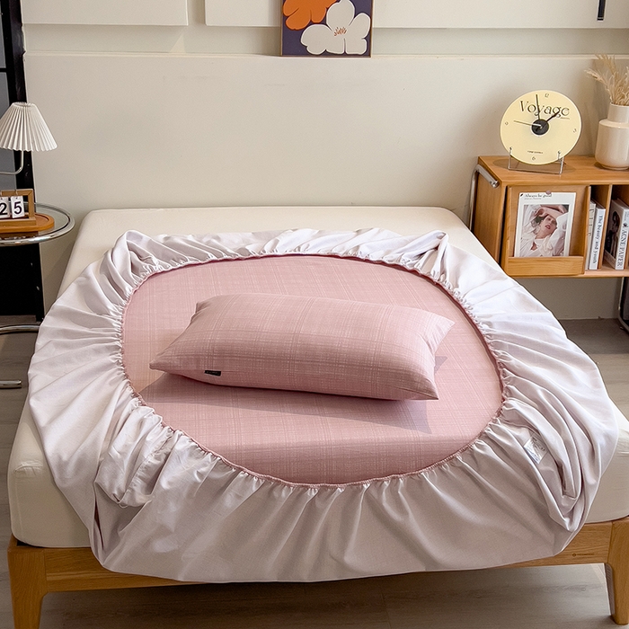 91家纺网 家纺一手货源 找家纺 芃成家纺 2026春夏新款全棉纯棉加厚老粗布单床笠床笠单件床笠三件套 裸粉