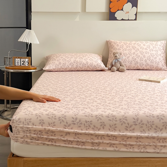 91家纺网 家纺一手货源 找家纺 芃成家纺 2026春夏新款全棉纯棉加厚老粗布单床笠床笠单件床笠三件套 漫枝影