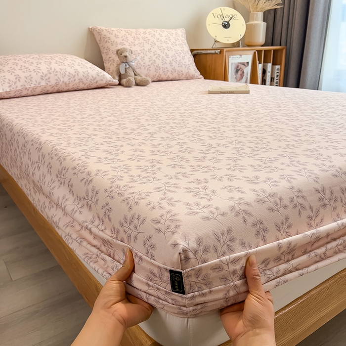 91家纺网 家纺一手货源 找家纺 芃成家纺 2026春夏新款全棉纯棉加厚老粗布单床笠床笠单件床笠三件套 漫枝影