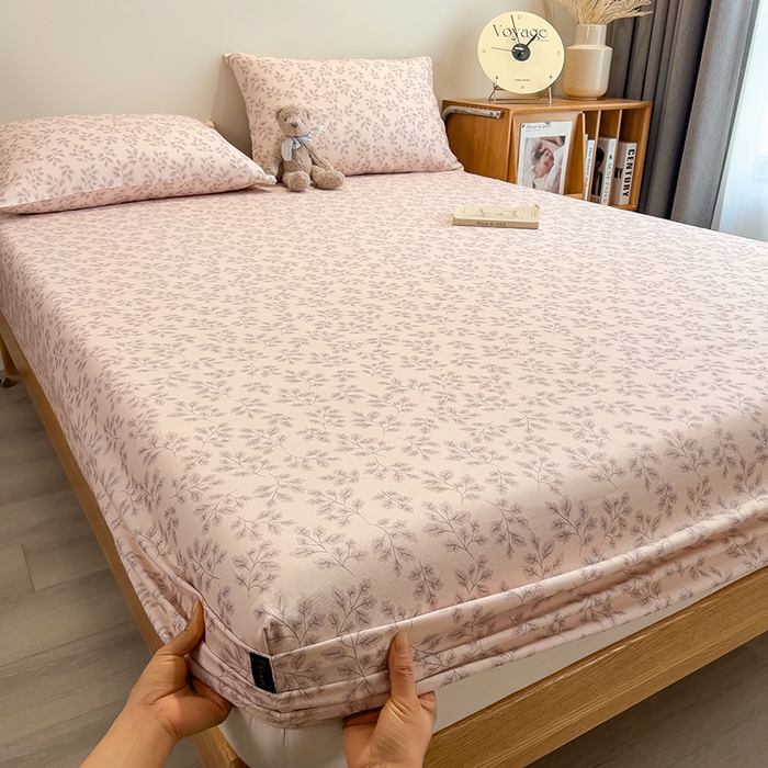 91家纺网 家纺一手货源 找家纺 芃成家纺 2026春夏新款全棉纯棉加厚老粗布单床笠床笠单件床笠三件套 漫枝影