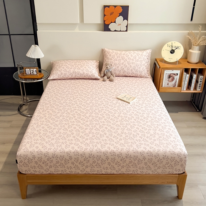 91家纺网 家纺一手货源 找家纺 芃成家纺 2026春夏新款全棉纯棉加厚老粗布单床笠床笠单件床笠三件套 漫枝影