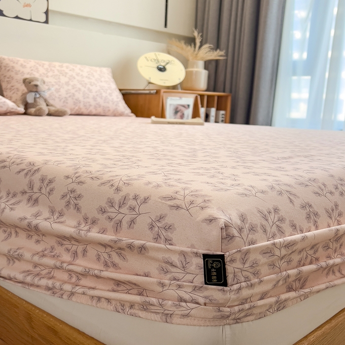 91家纺网 家纺一手货源 找家纺 芃成家纺 2026春夏新款全棉纯棉加厚老粗布单床笠床笠单件床笠三件套 漫枝影