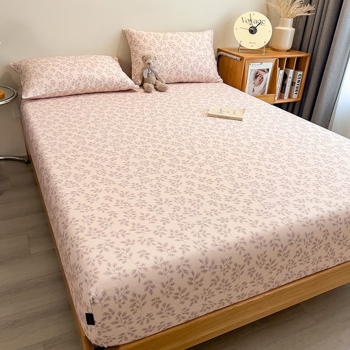 91家纺网 家纺一手货源 找家纺 芃成家纺 2026春夏新款全棉纯棉加厚老粗布单床笠床笠单件床笠三件套 漫枝影