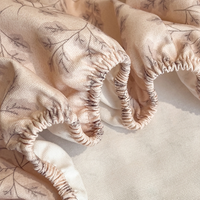 91家纺网 家纺一手货源 找家纺 芃成家纺 2026春夏新款全棉纯棉加厚老粗布单床笠床笠单件床笠三件套 漫枝影