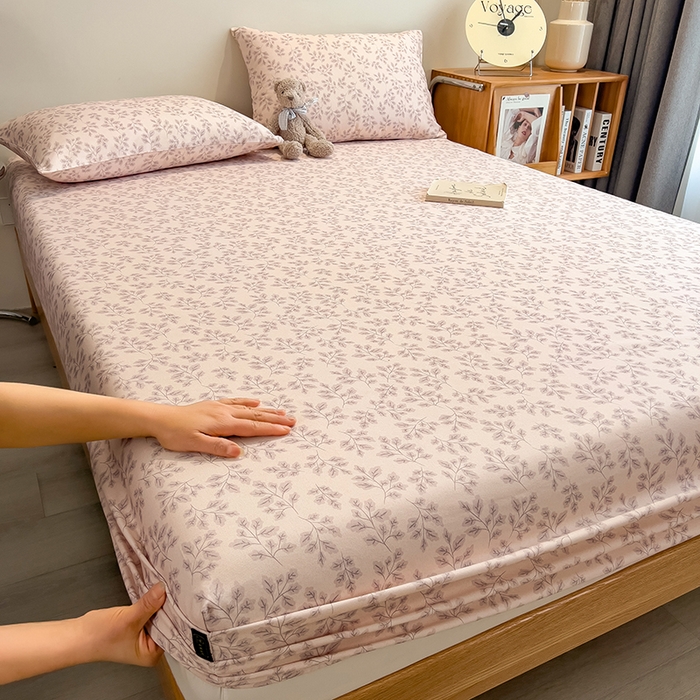 91家纺网 家纺一手货源 找家纺 芃成家纺 2026春夏新款全棉纯棉加厚老粗布单床笠床笠单件床笠三件套 漫枝影