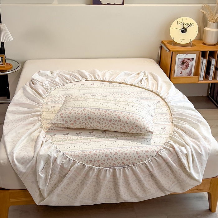 91家纺网 家纺一手货源 找家纺 芃成家纺 2026春夏新款全棉纯棉加厚老粗布单床笠床笠单件床笠三件套 萌萌木马