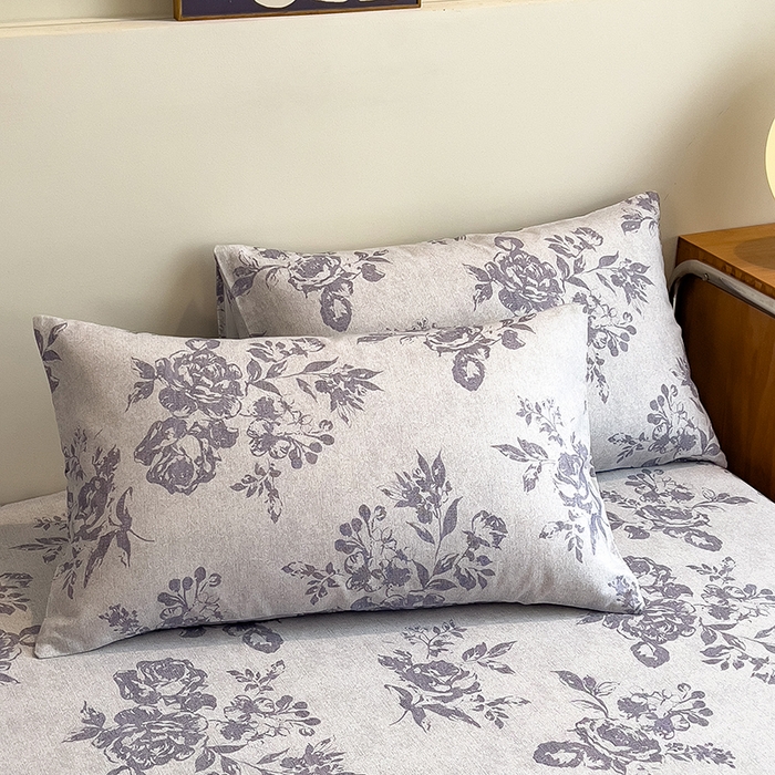 91家纺网 家纺一手货源 找家纺 芃成家纺 2026春夏新款全棉纯棉加厚老粗布单床笠床笠单件床笠三件套 水墨花香