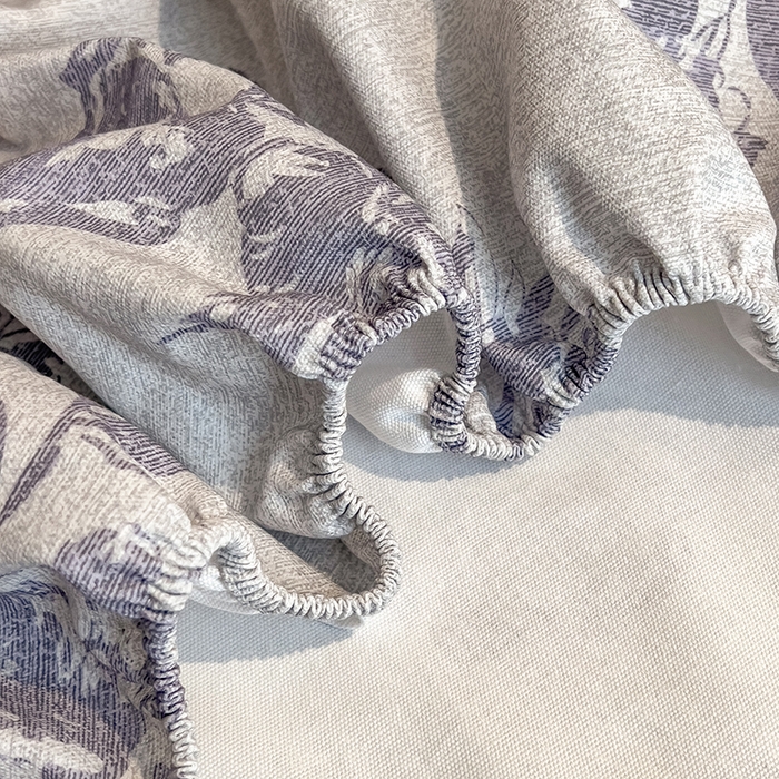 91家纺网 家纺一手货源 找家纺 芃成家纺 2026春夏新款全棉纯棉加厚老粗布单床笠床笠单件床笠三件套 水墨花香