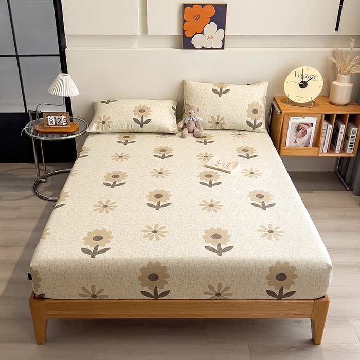 91家纺网 家纺一手货源 找家纺 芃成家纺 2026春夏新款全棉纯棉加厚老粗布单床笠床笠单件床笠三件套 太阳花