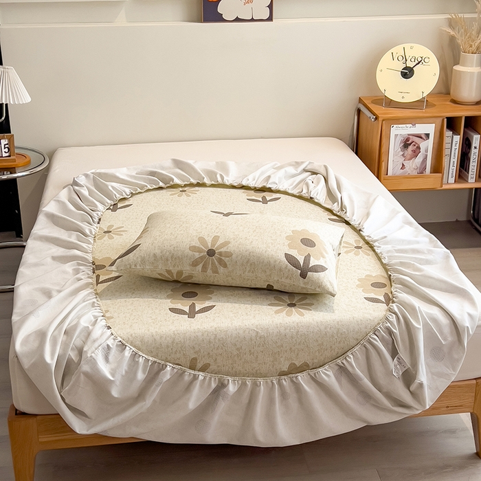 91家纺网 家纺一手货源 找家纺 芃成家纺 2026春夏新款全棉纯棉加厚老粗布单床笠床笠单件床笠三件套 太阳花