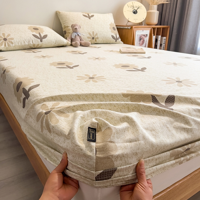 91家纺网 家纺一手货源 找家纺 芃成家纺 2026春夏新款全棉纯棉加厚老粗布单床笠床笠单件床笠三件套 太阳花