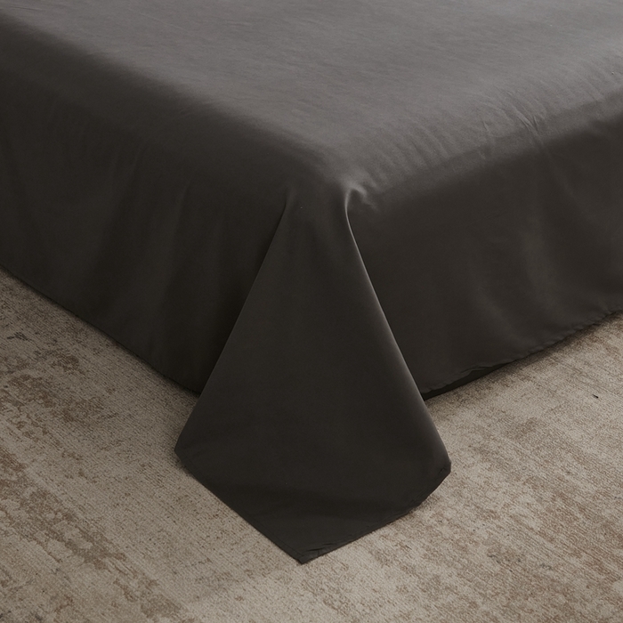 91家纺网 家纺一手货源 找家纺 啊雅家居 2025新款ins简约学生宿舍双拼纯色磨毛四件套可订制logo 米白加深灰