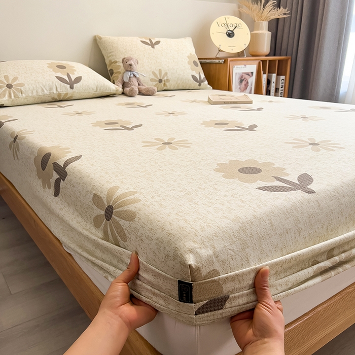 91家纺网 家纺一手货源 找家纺 芃成家纺 2026春夏新款全棉纯棉加厚老粗布单床笠床笠单件床笠三件套 太阳花