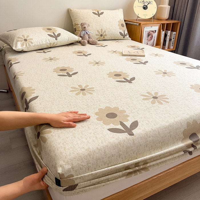 91家纺网 家纺一手货源 找家纺 芃成家纺 2026春夏新款全棉纯棉加厚老粗布单床笠床笠单件床笠三件套 太阳花