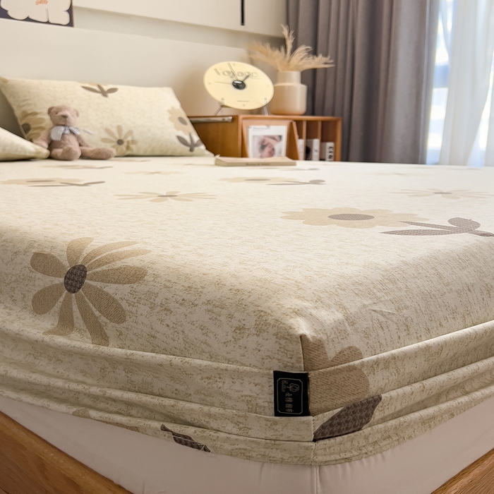 91家纺网 家纺一手货源 找家纺 芃成家纺 2026春夏新款全棉纯棉加厚老粗布单床笠床笠单件床笠三件套 太阳花