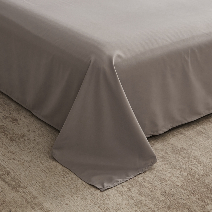 91家纺网 家纺一手货源 找家纺 啊雅家居 2025新款ins简约学生宿舍双拼纯色磨毛四件套可订制logo 浅灰