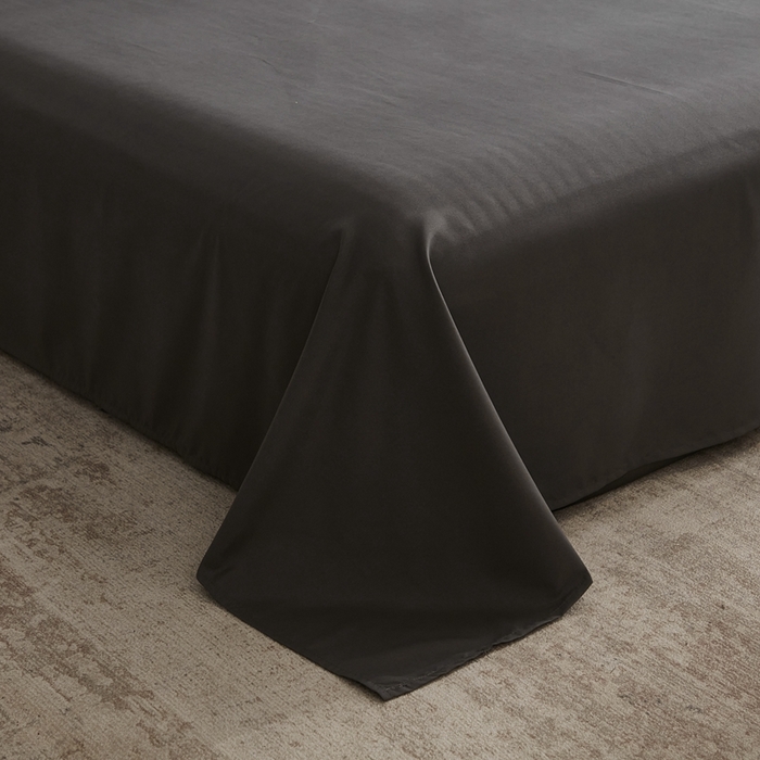 91家纺网 家纺一手货源 找家纺 啊雅家居 2025新款ins简约学生宿舍双拼纯色磨毛四件套可订制logo 深灰