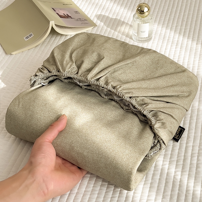 91家纺网 家纺一手货源 找家纺 芃成家纺 2026春夏新款全棉纯棉加厚老粗布单床笠床笠单件床笠三件套 雾青