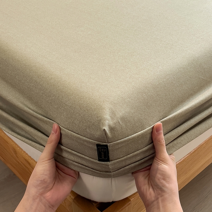 91家纺网 家纺一手货源 找家纺 芃成家纺 2026春夏新款全棉纯棉加厚老粗布单床笠床笠单件床笠三件套 雾青