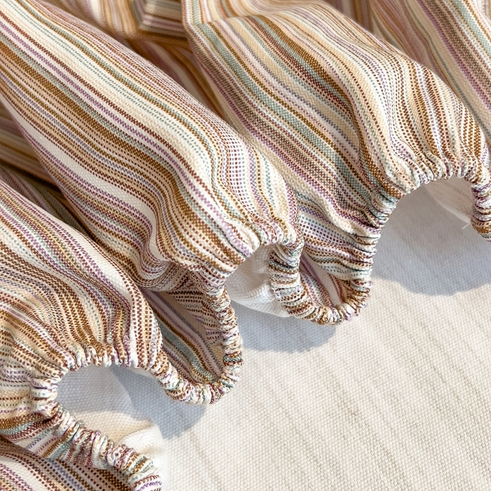 91家纺网 家纺一手货源 找家纺 芃成家纺 2026春夏新款全棉纯棉加厚老粗布单床笠床笠单件床笠三件套 星条纹-粉