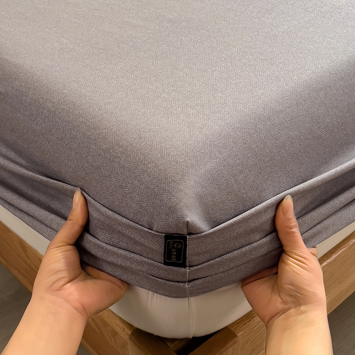 91家纺网 家纺一手货源 找家纺 芃成家纺 2026春夏新款全棉纯棉加厚老粗布单床笠床笠单件床笠三件套 云灰