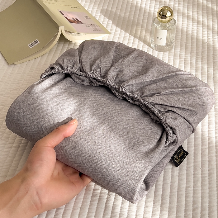 91家纺网 家纺一手货源 找家纺 芃成家纺 2026春夏新款全棉纯棉加厚老粗布单床笠床笠单件床笠三件套 云灰