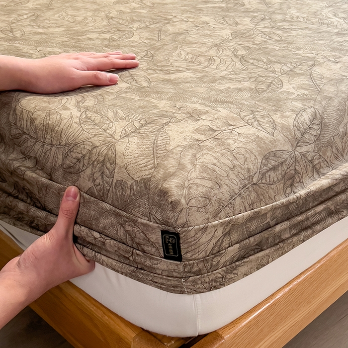 91家纺网 家纺一手货源 找家纺 芃成家纺 2026春夏新款全棉纯棉加厚老粗布单床笠床笠单件床笠三件套 云栖影