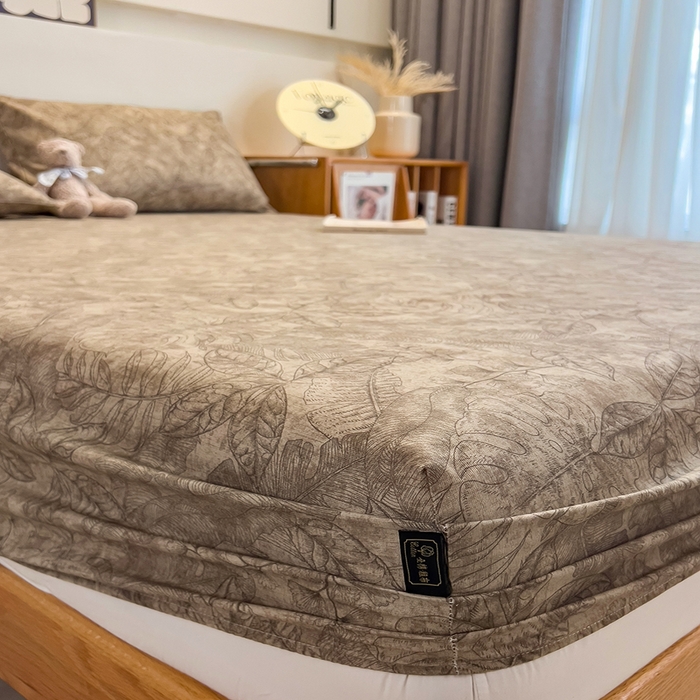 91家纺网 家纺一手货源 找家纺 芃成家纺 2026春夏新款全棉纯棉加厚老粗布单床笠床笠单件床笠三件套 云栖影