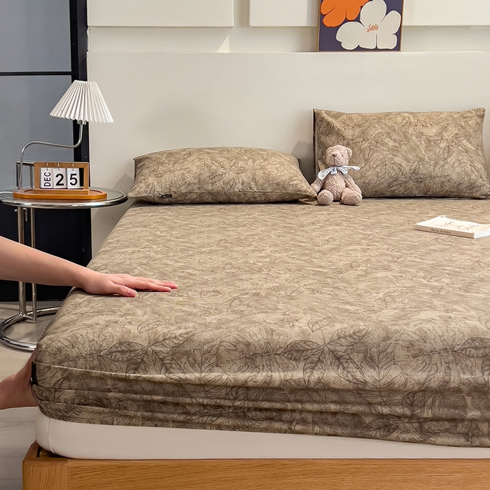 91家纺网 家纺一手货源 找家纺 芃成家纺 2026春夏新款全棉纯棉加厚老粗布单床笠床笠单件床笠三件套 云栖影